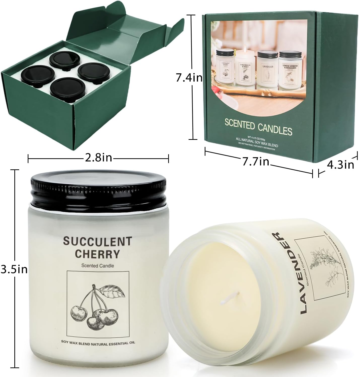 Soy Wax Scented Candle Gift Set
