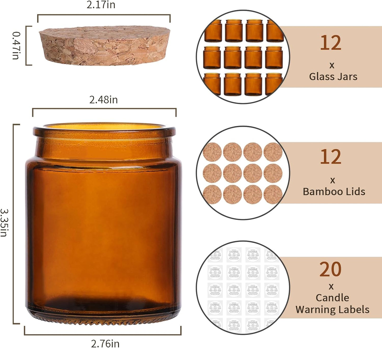 Amber Candle Jars for Making Candles