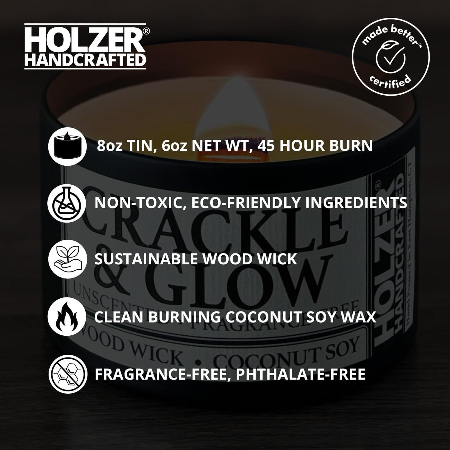 Unscented Wood Wick Candle