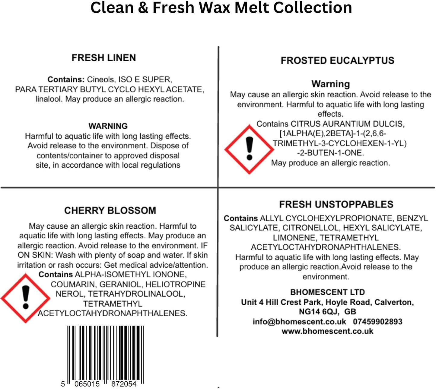 Fresh & Clean Botanical Wax Melt Collection